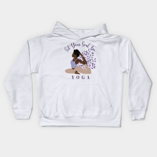 Set Your Soul Free Ashtanga Hatha Asanas Kundalini Yogi Yoga Kids Hoodie by Melinas Dragonpets